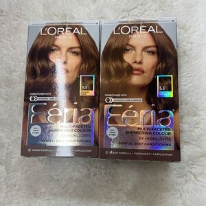 Lot Of 2 L’oreal Paris Feria Shimmering Color Permanent #53 Caramel Glow New